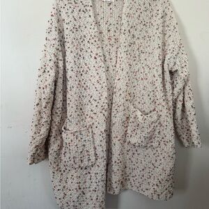 Maurices Cream Knit Sweater with Multicolor Dots 0X